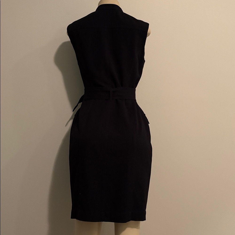 Calvin Klein black luxe exposed zip belted utility dress size 8 - Picture 6 of 9